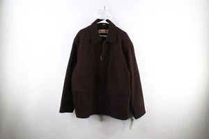 Deadstock Vtg 90s Columbia Mens 2XL Quilted Wool Full Zip Bomber Jacket Brown - Picture 1 of 15