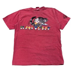 Vintage Crazy Shirts Snow Cone Cat Strawberry Dyed T Shirt Youth Medium Y2K - Picture 1 of 10