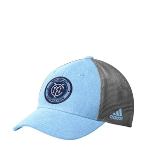 New York City FC MLS Adidas Unisex Blau/Grau Strukturiert Flex Cap - Bild 1 von 2