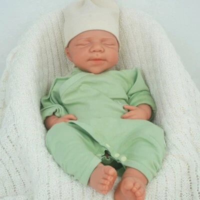 18.31 inch Silicone Reborn Baby Dolls Lifelike Newborn Boy Dolls Wheaten Color - Image 1 of 4