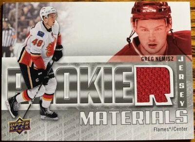 2011-12 Upper Deck Rookie Materials Greg Nemisz #RM-GN Calgary Flames - Image 1 of 2