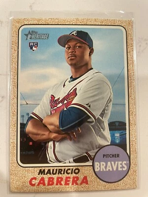 2017 Topps Heritage HHN #556 Yellow Back Mauricio Cabrera RC Braves SSP /25 - Image 1 of 2