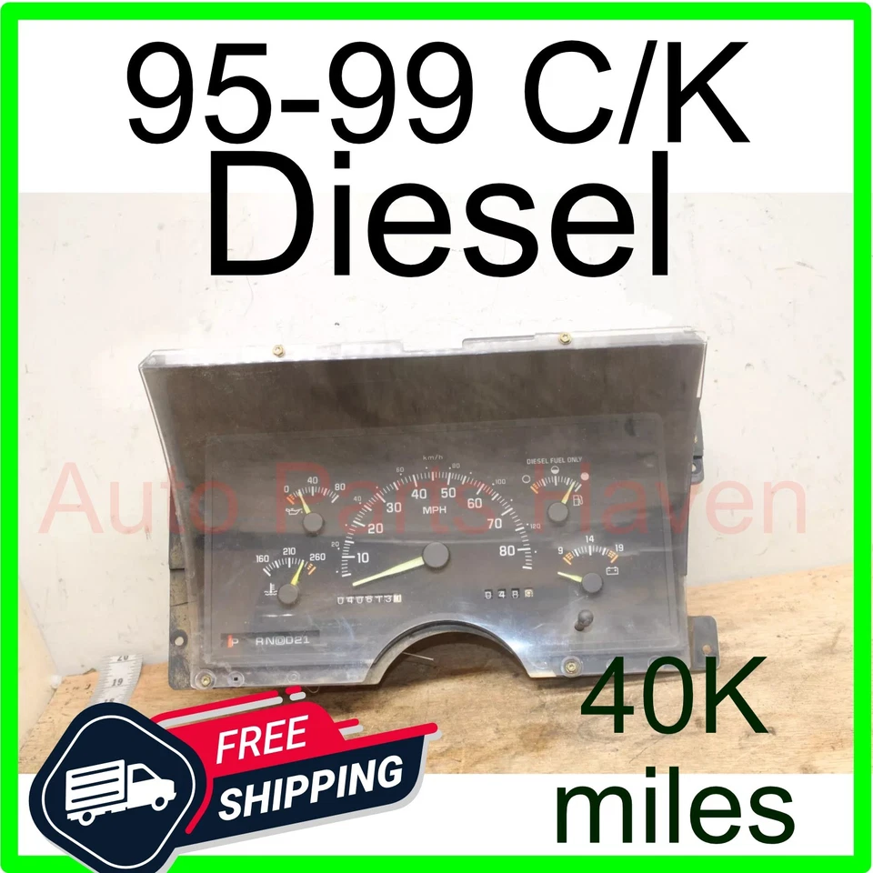 95-99 C/K DIESEL Speedometer 40k Miles OEM 16201515 Cluster Gauges - Image 1 of 4
