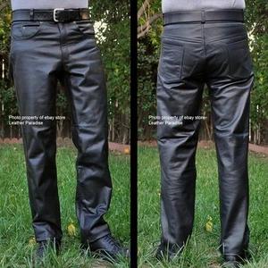 HEAVY Leather Motorcycle Riding Pants All Sizes $250+ Value - Picture 1 of 2