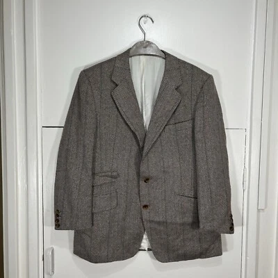 Turnbull & Asser 100% Cashmere Blazer Jacket Brown Blue Herringbone 42” Chest - Image 1 of 4
