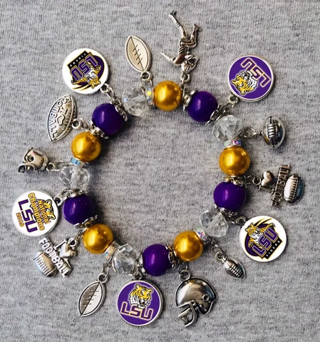 LSU Tigers Champions Charm Bracelet Cover
