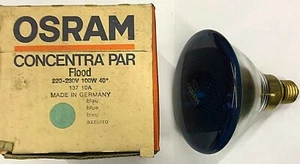 LAMPADA OSRAM CONCENTRA PAR FLOOD E27 100 WATT 40° BLU AZZURRO 120 MM LUCE SPOT - Imagen 1 de 3