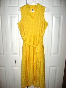 Vestido para mujer amarillo a lunares ANNE KLEIN forrado sin mangas mediano - Imagen 1 de 3
