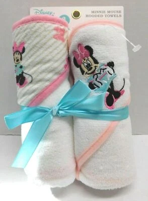 Disney Minnie Mouse 2 Pack Hooded Towels Baby Girls 26" X 30" - Image 1 of 4