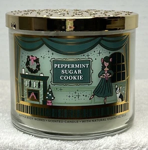 Bath & Body Works Peppermint Sugar Cookie 3-Docht Duftkerze Urlaub Neu - Bild 1 von 8