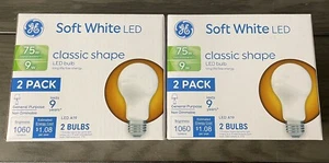 GE Soft White Classic Shape LED Light Bulb 4 Count 75 Watt - Picture 1 of 1