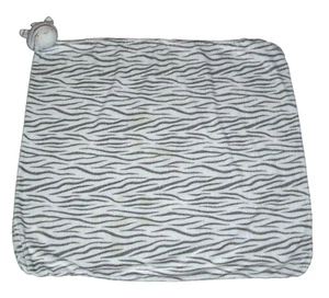 Angel Dear Gray Grey Oversized Zebra Baby Blanket Security Lovey 27x28" - Picture 1 of 3