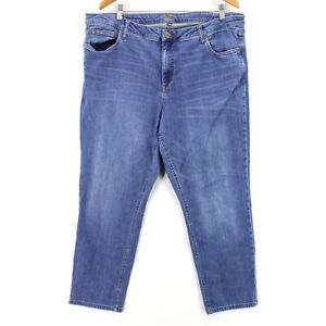 Kut From The Kloth Jeans Womens Blue Denim Straight Leg Cotton Blend Size 18W