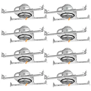 8-PACK 4inch Shallow LED New Construction Recessed Housing, IC Rated & Air Tight - Picture 1 of 7