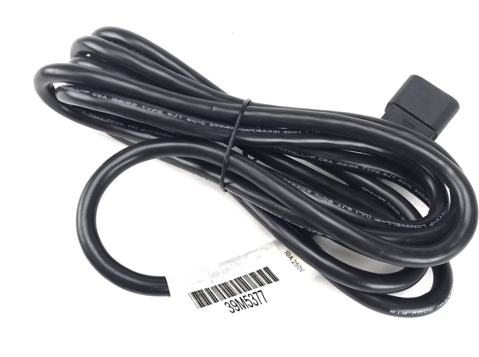 Longwell 39M5377 9 FT IEC C13 - C14G Power Cord 10A Black - Image 1 of 3