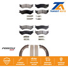 Front Rear Semi-Metallic Brake Pads And Parking Shoe Kit For Ford F-150 Heritage