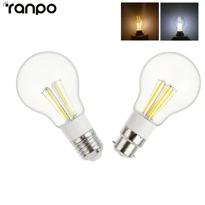 A55 Led Filament Globe Light Bulb Glass Ac85-265v dc12v Screw bayonet 3w E27 b22 - Image 1 of 4