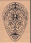 flower mask holly berry Wood Mounted Rubber Stamp 3 1/2 x 5"  Free Shipping