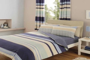 STRIPED DUVET COVER SET WITH PILLOWCASES - ALL SIZES - Bild 1 von 1