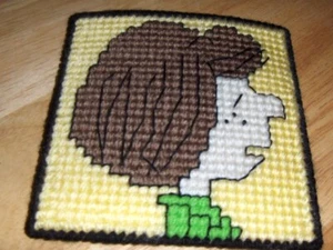 NEW completed plastic canvas magnet - Peppermint Patty (yellow) - Picture 1 of 1