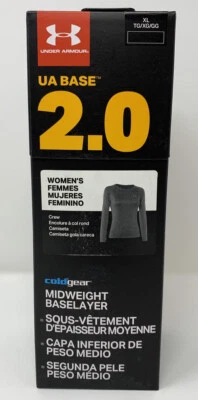 Under Armour Cold Gear Women's Crew Midweight Base Layer Shirt Black Size XL NEW - Image 1 of 4