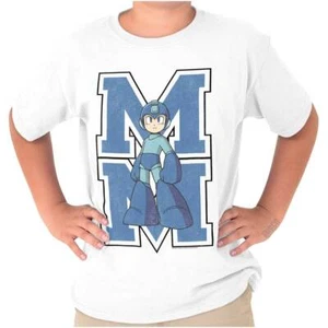 Retro Mega Man Video Game Vintage Varsity MM Youth Crewneck T Shirts Boy or Girl - Picture 1 of 7