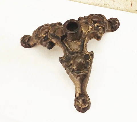 Vtg antique cast iron 3 leg paw foot pole tube pedestal table base stand holder Cover