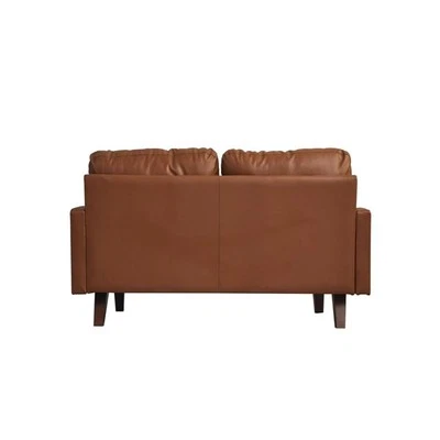 Pemberly Row Faux Leather Loveseat Modern Sofa for Living Room/Office in Brown - Image 1 of 4