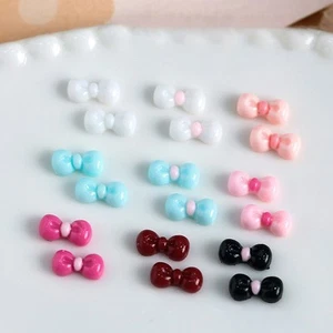 10Pcs Lovely Macaroon Bow Mini Nail Decoration Diamonds Stereoscopic Nail Sa _cn - Picture 1 of 21