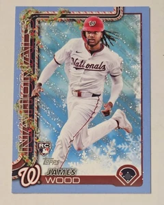 James Wood RC 2025 Topps Holiday - Light Blue & White Glitter #H94 Nationals - Bild 1 von 3