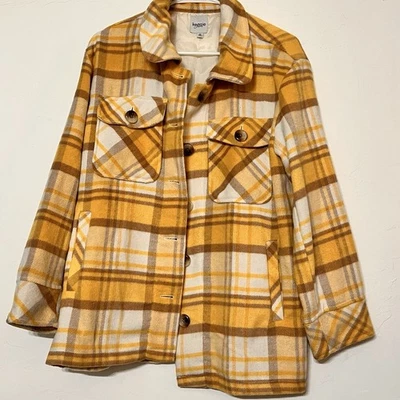 Kensie Jeans Women’s Shacket Oversized Plaid Button Shirt Size Medium Pockets - Image 1 of 4