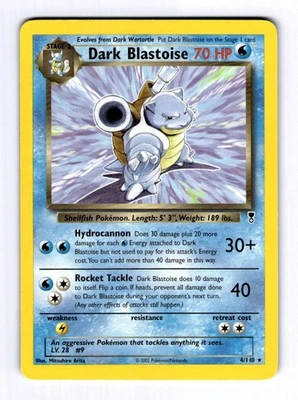 Dark Blastoise Legendary Collection #004 (2002) Non-Holo NM Pokemon - Image 1 of 2
