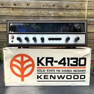 Kenwood KR-4130 Stereo Receiver Vintage Holzgehäuse mit Box 70er funktioniert sauber Japan - Bild 1 von 18