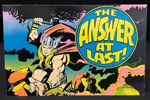 Tarjeta de felicitación 1971 Third Eye Thor Response At Last Black Light Marvel - Kirby - Imagen 1 de 4