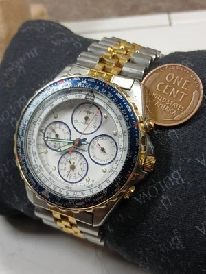 Reloj cronógrafo de cuarzo vintage para hombre Seiko Flightmaster 7T34-6A09 caja dorada Foto 1 de 4