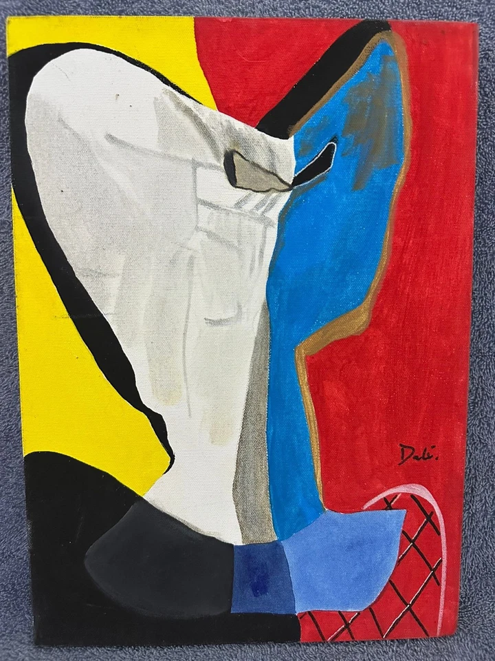 Cuadro SALVADOR DALÍ óleo sobre lienzo firmado estampado vintage Foto 1 de 4