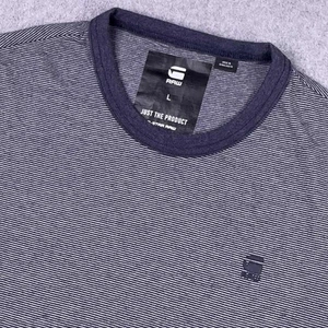 G-Star RAW Vendak T-Shirt Herren Größe Large Marine Gestreift Kurzarm Brustlogo - Bild 1 von 7