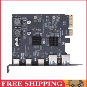 PCI Express X4 to USB C + USB3.2 Gen2 10Gbps Adapter Expansion Card(3USBC+2USB) - Bild 1 von 12