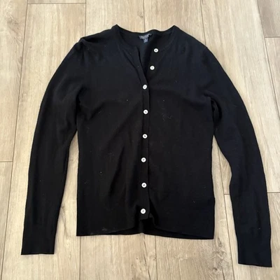 Brooks Brothers SaxXon Merino Wool Cardigan Button up Black Women's Small - Image 1 of 4