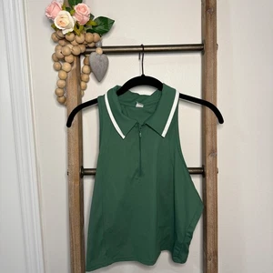 Old Navy Powersoft grün Cropped Polo ärmellos Größe Large Tall - Bild 1 von 9