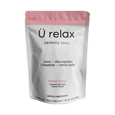 U Relax Calming Tonic- 15 Packets MIXED BERRY Flavor Relax Calming Drink - Image 1 of 4