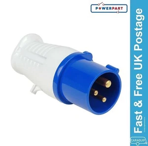 Mains Hook Up Site 3 Pin Plug 230V 16A IP44 Camping Caravan VW Motorhome Site - Picture 1 of 6