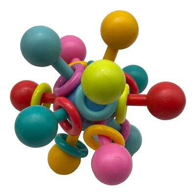 Manhattan Atom Rattle Rings Baby Toy Soft Flexible Stems Colorful - Image 1 of 4
