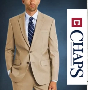 NEW CHAPS 48R Light Brown Tan Khaki Cotton Blazer Sport Jacket Mens - Picture 1 of 6