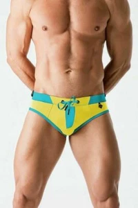 Traje de baño ajustable grande MASKULO Swim-Brief BeGuard amarillo tiburón SW0806-31 30 - Imagen 1 de 8