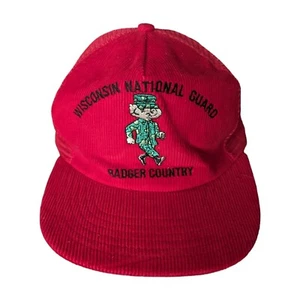 Vintage Wisconsin National Guard Badger Country Cord rot Snapback Mütze Kappe - Bild 1 von 7
