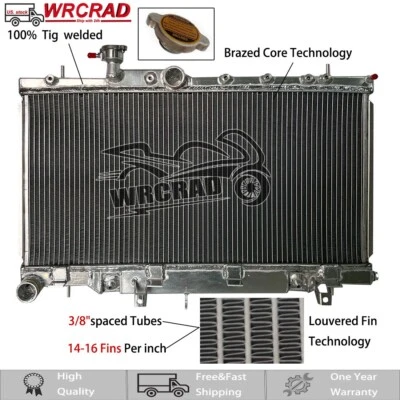 Radiador de aluminio para Subaru Impreza Baja WRX 03-07 Saab 9-2X Aero 05-06 AT H4 Foto 1 de 4