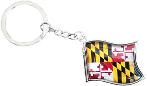 Llavero de metal ondeando bandera de Maryland - Imagen 1 de 1