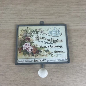 Extrait aux Fleurs Perfume Label Framed Hanging Hook Towel Holder - Picture 1 of 5