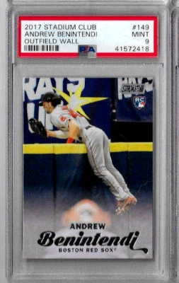 2017 Stadium Club Andrew Benintendi Outfield Wall PSA 9  RC - Image 1 of 2